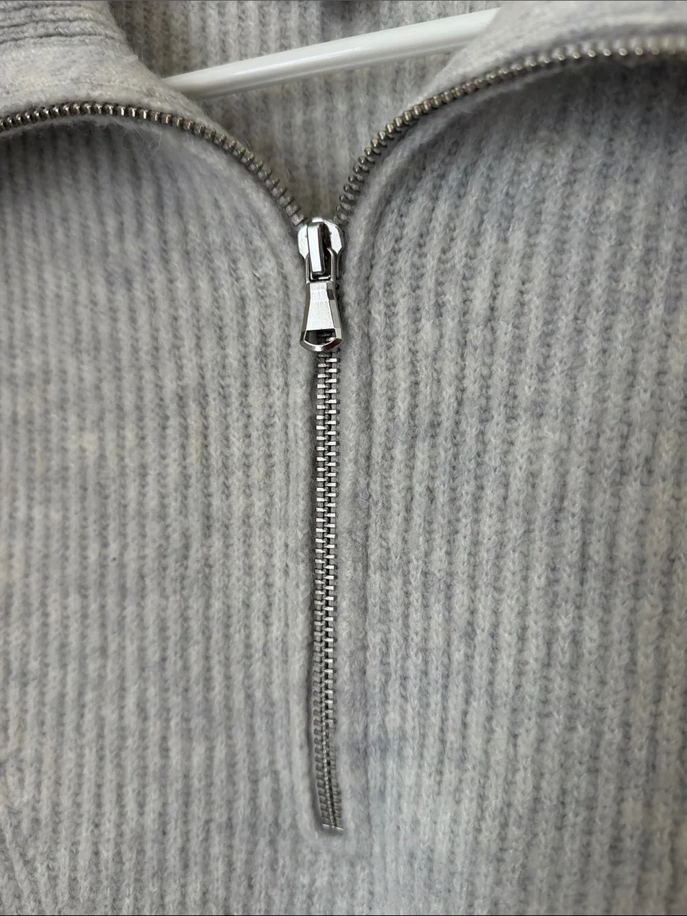 J. Crew Ribbed Merino Wool Blend Quarter Zip Sweater